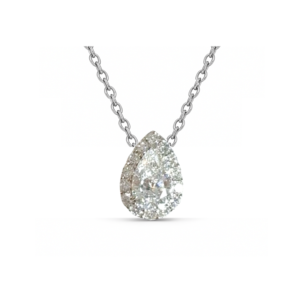 Chance Necklace (Pear) | ラボグロウンダイヤモンド ヘイローネックレス