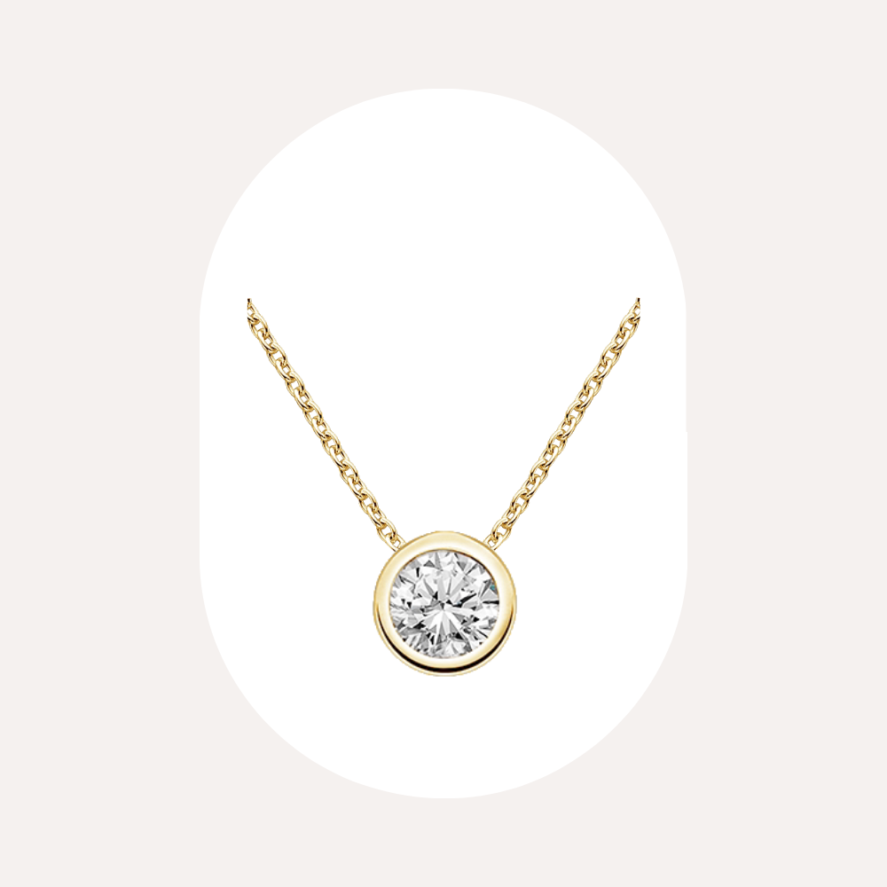 Large Bezel Necklace(ベゼルネックレス)| ラボグロウンダイヤモンド ネックレス