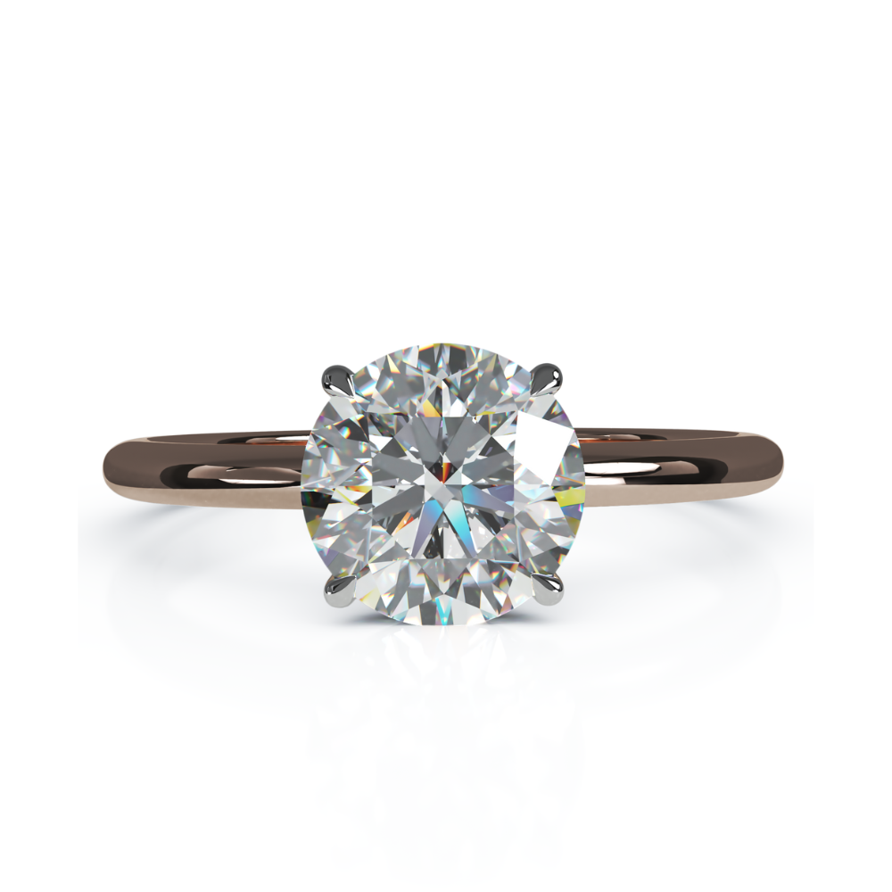 Amplify Round Solitaire Ring 18K PG | ラボグロウンダイヤモンド 婚約指輪