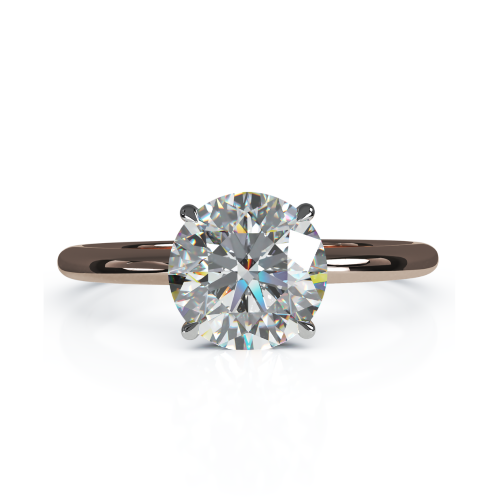 Amplify Round Solitaire Ring 18K PG | ラボグロウンダイヤモンド