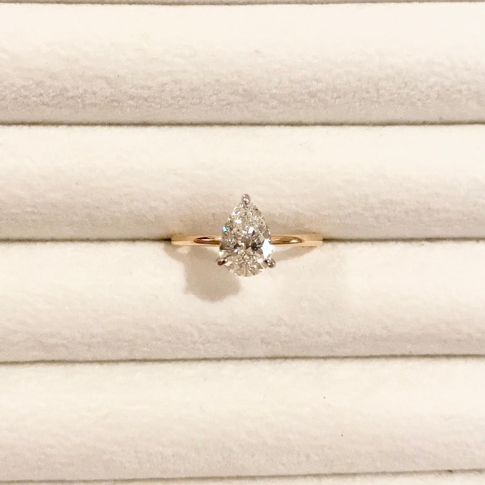 The Milli Pear Solitaire Ring 18K | Lab Grown Diamond Engagement Ring