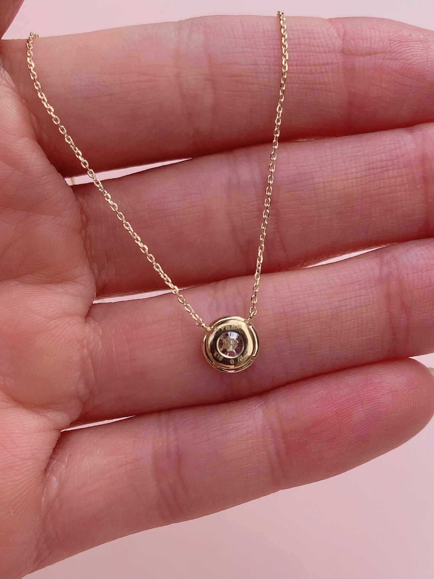 Large Bezel Necklace(ベゼルネックレス)| ラボグロウンダイヤモンド ネックレス