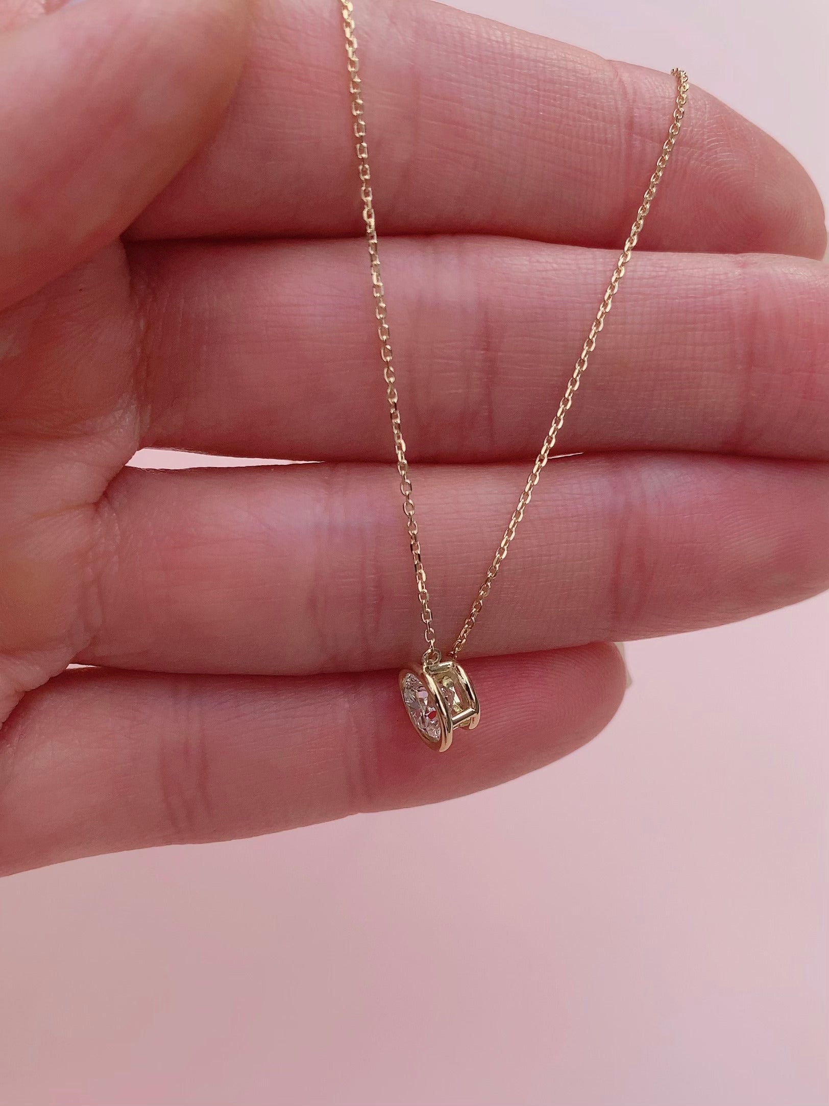 Large Bezel Necklace(ベゼルネックレス)| ラボグロウンダイヤモンド ネックレス