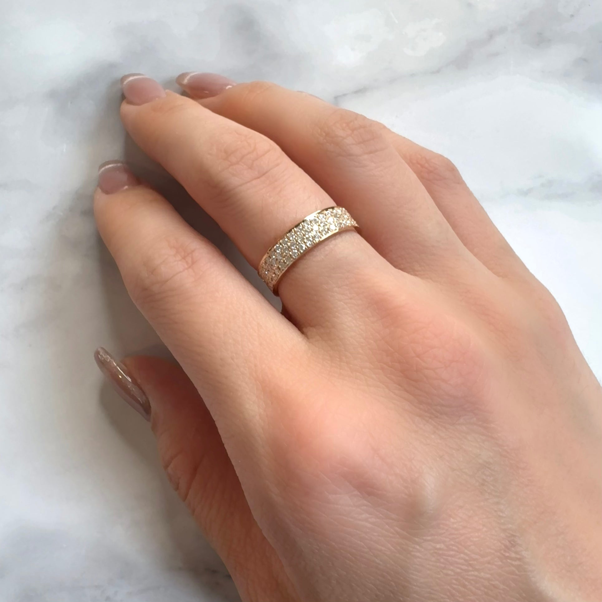 Triple Stardust Ring (Half) | ラボグロウンダイヤモンド パヴェリング