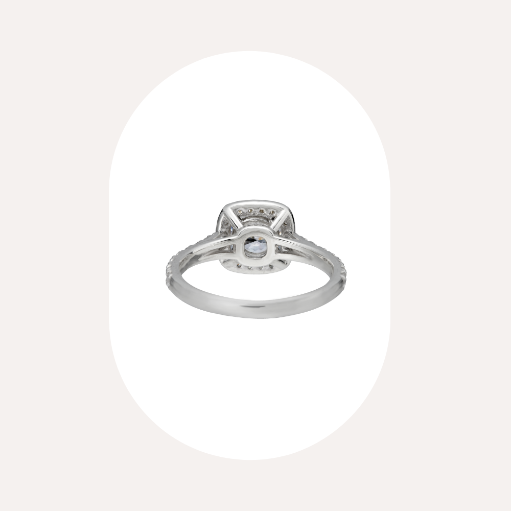 1カラット | N°3（クッションヘイローリング）| ラボグロウンダイヤモンド 婚約指輪