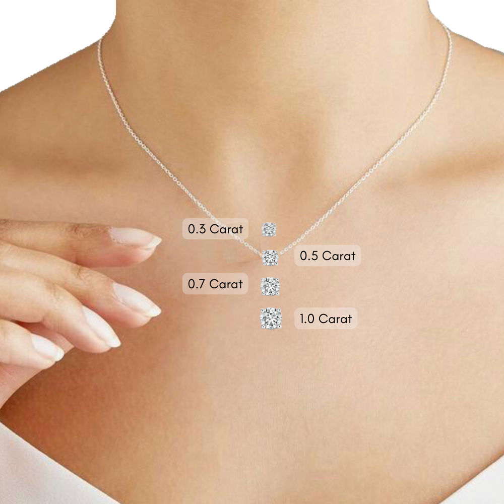 1 carat | Solitaire Necklace | Lab Grown Diamond Necklace