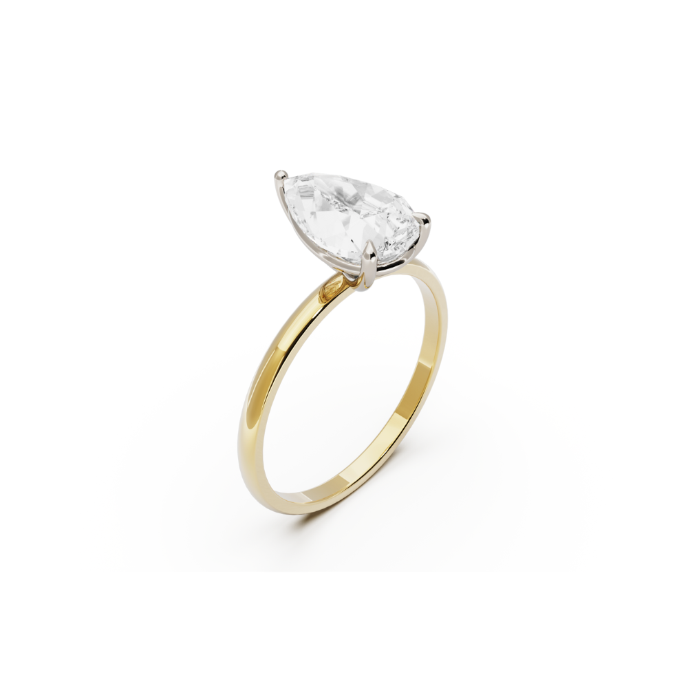 The Milli Pear Solitaire Ring 18K | Lab Grown Diamond Engagement Ring