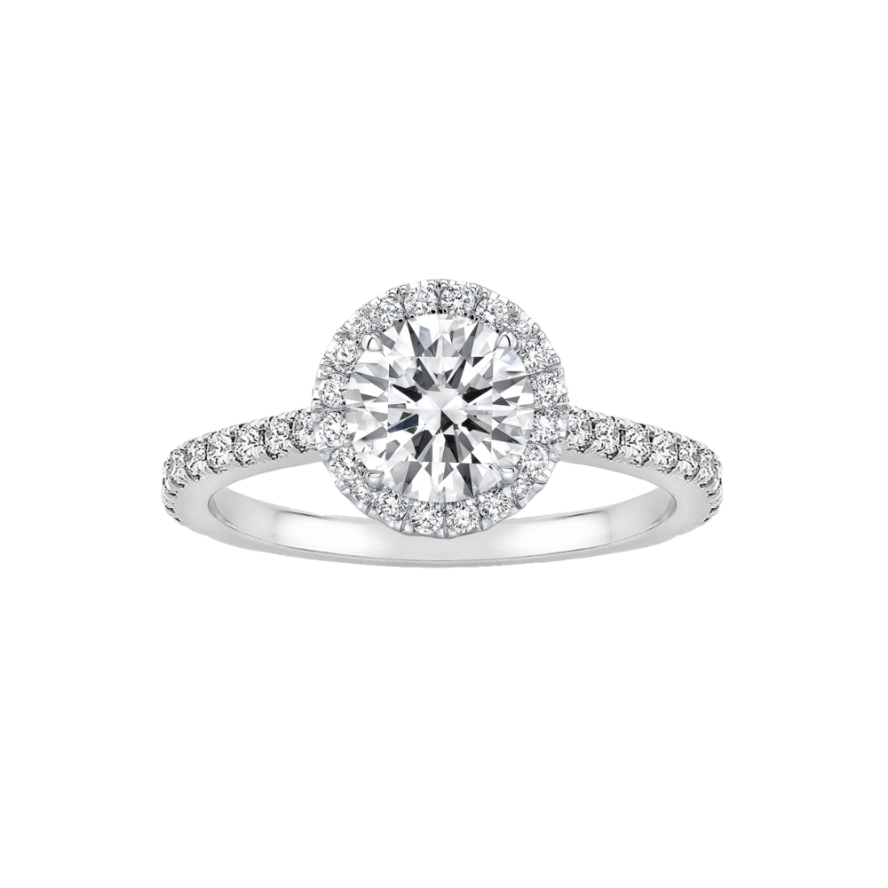 1カラットの高品質なラボグロウンダイヤモンドを使用した婚約指輪 | N°4（ラウンドヘイローリング）