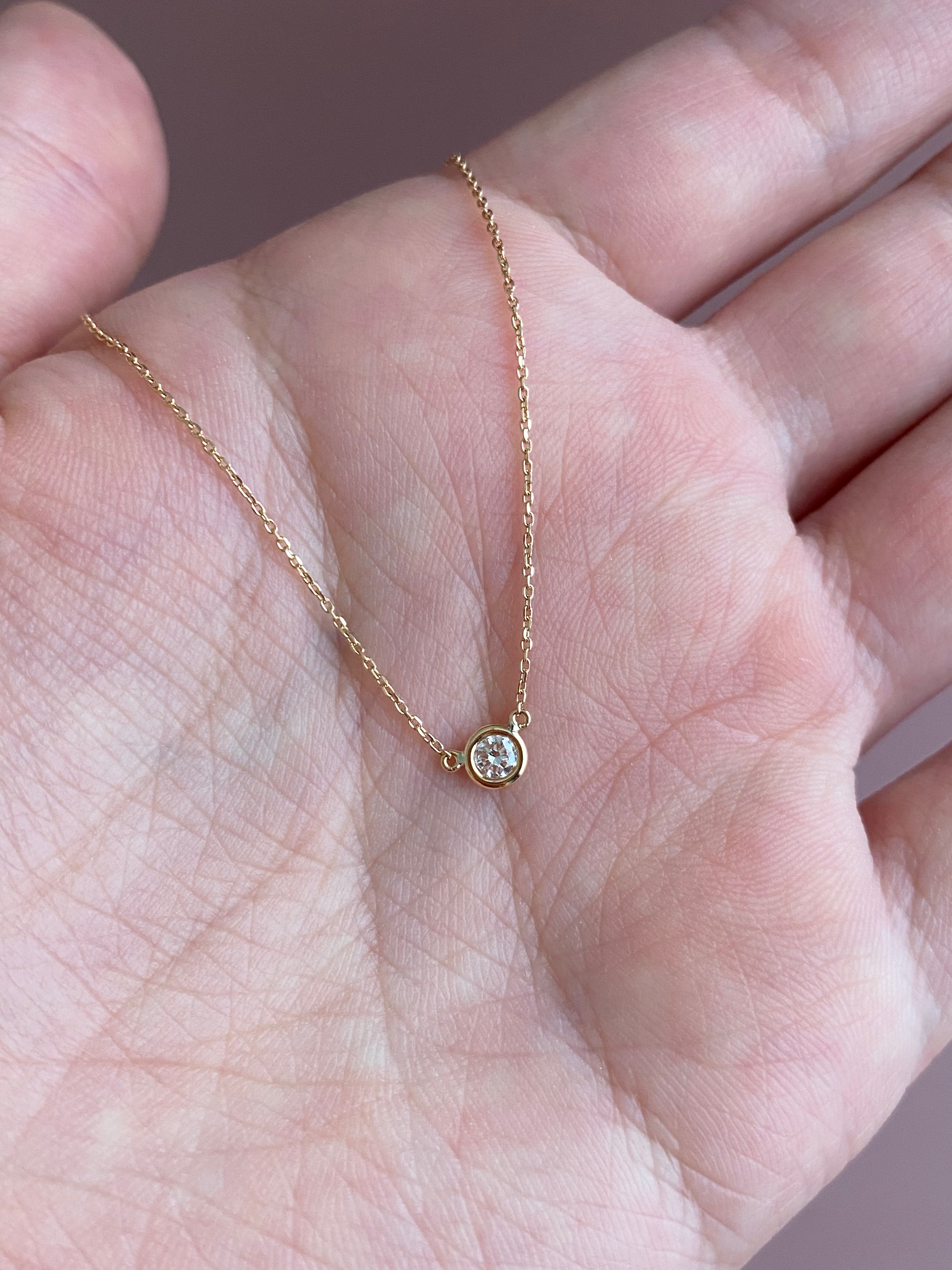 Small Bezel Necklace（ベゼルネックレス）| ラボグロウンダイヤモンド ネックレス