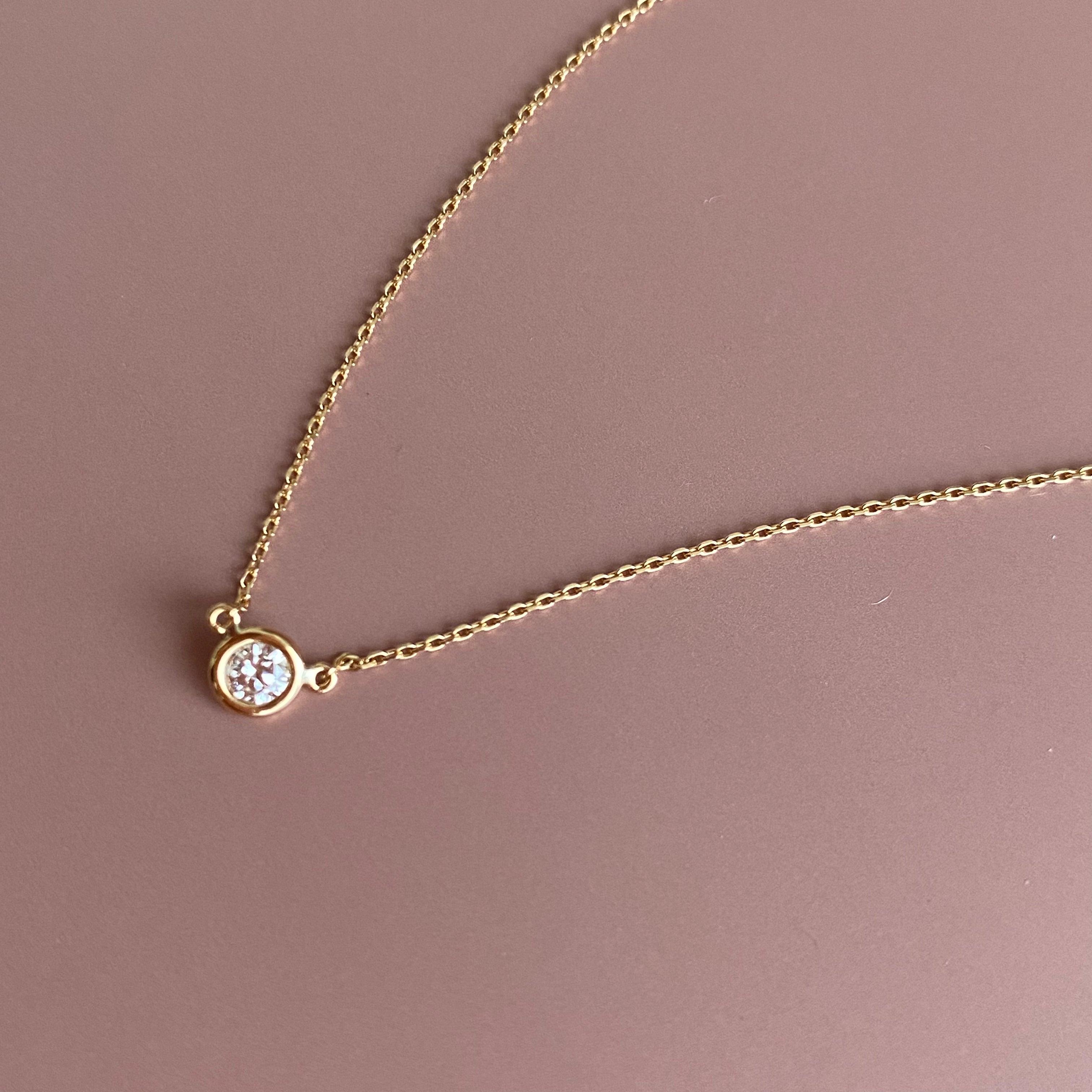 Small Bezel Necklace(ベゼルネックレス)| ラボグロウンダイヤモンド ネックレス