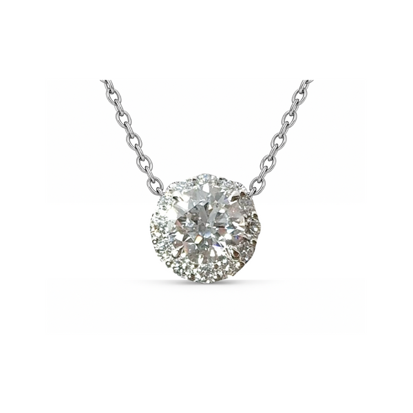 Chance Necklace (Round) | ラボグロウンダイヤモンド ヘイローネックレス
