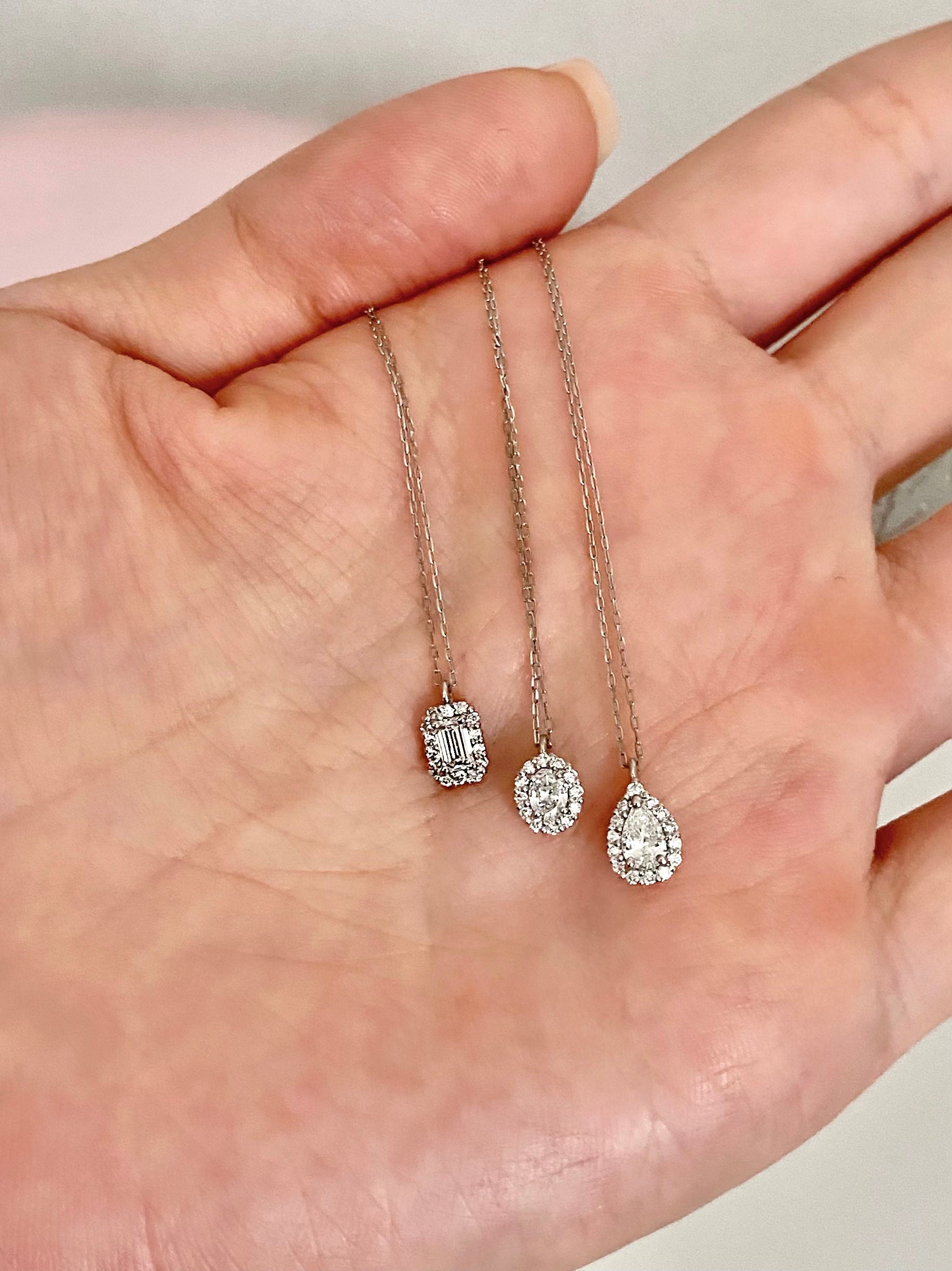 Mini Halo Necklace | Lab Grown Diamond Necklace