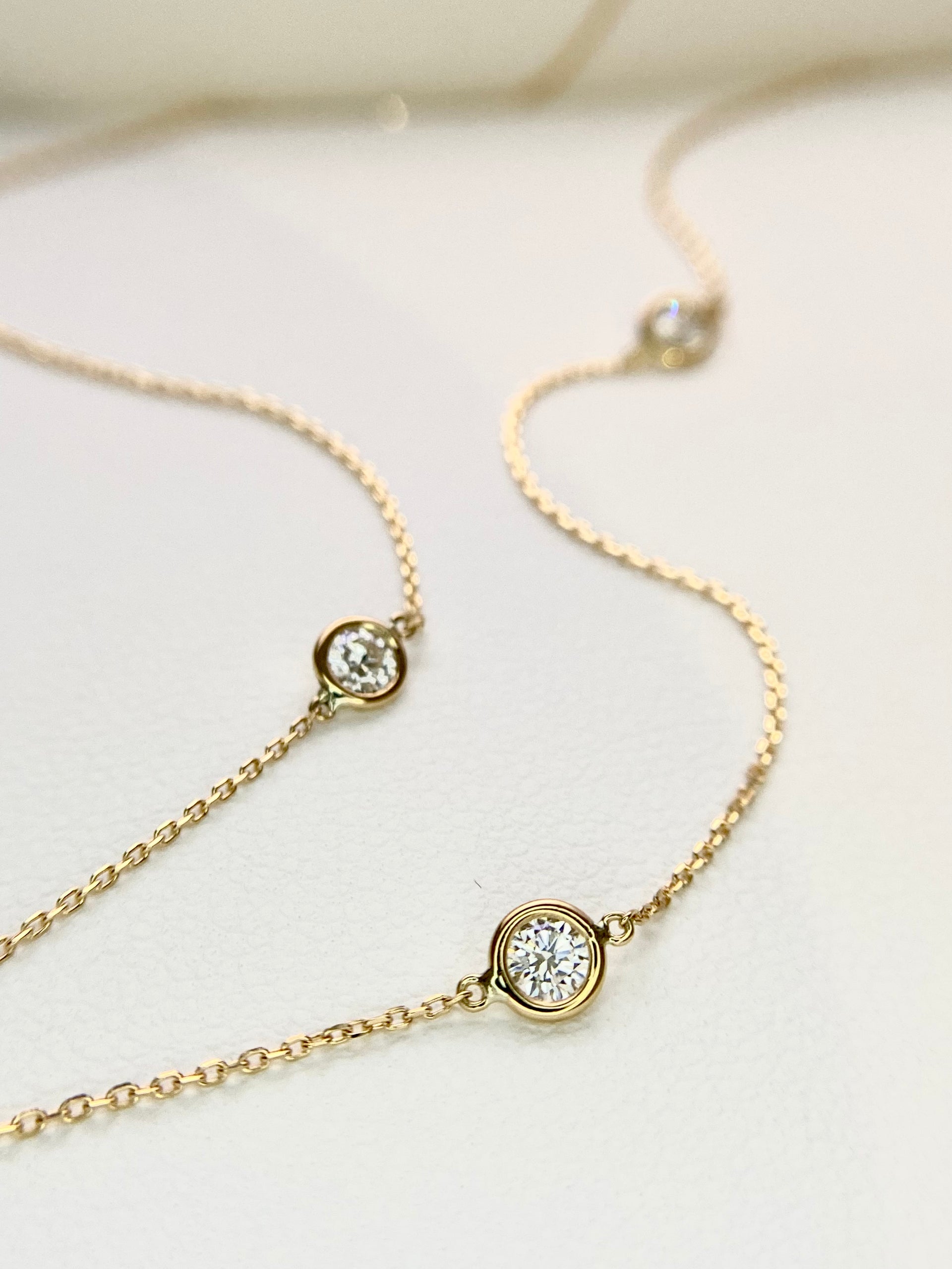 Triple Bezel Necklace（トリプル ベゼルネックレス）| ラボグロウン