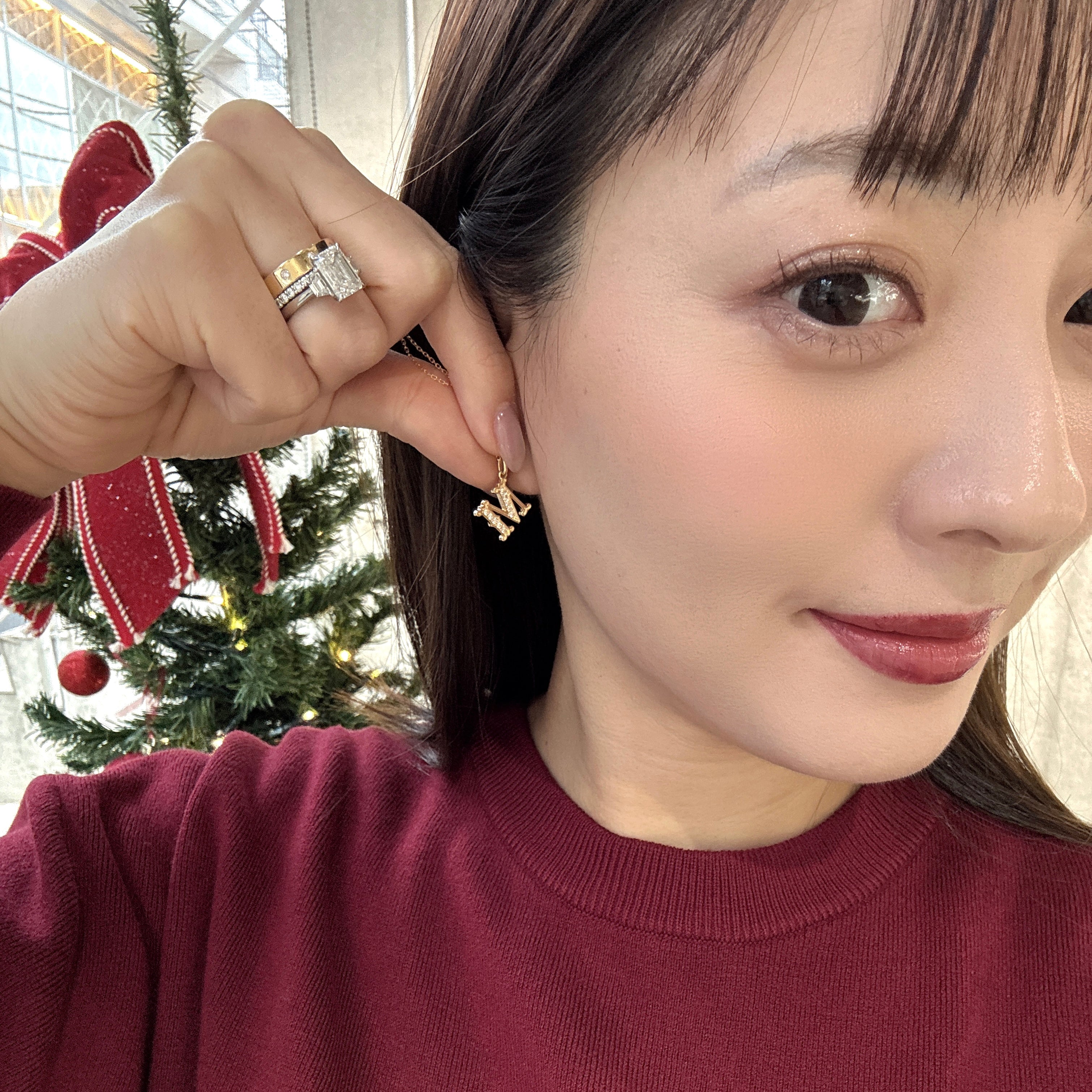 Artisan Initial Earring | ラボグロウンダイヤモンド イニシャルピアス