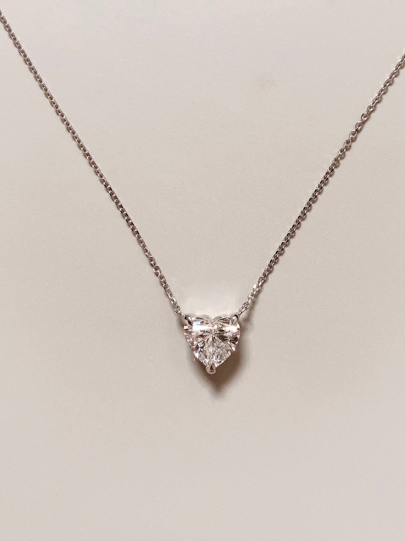 1 carat | Heart Solitaire Necklace | Lab Grown Diamond Necklace
