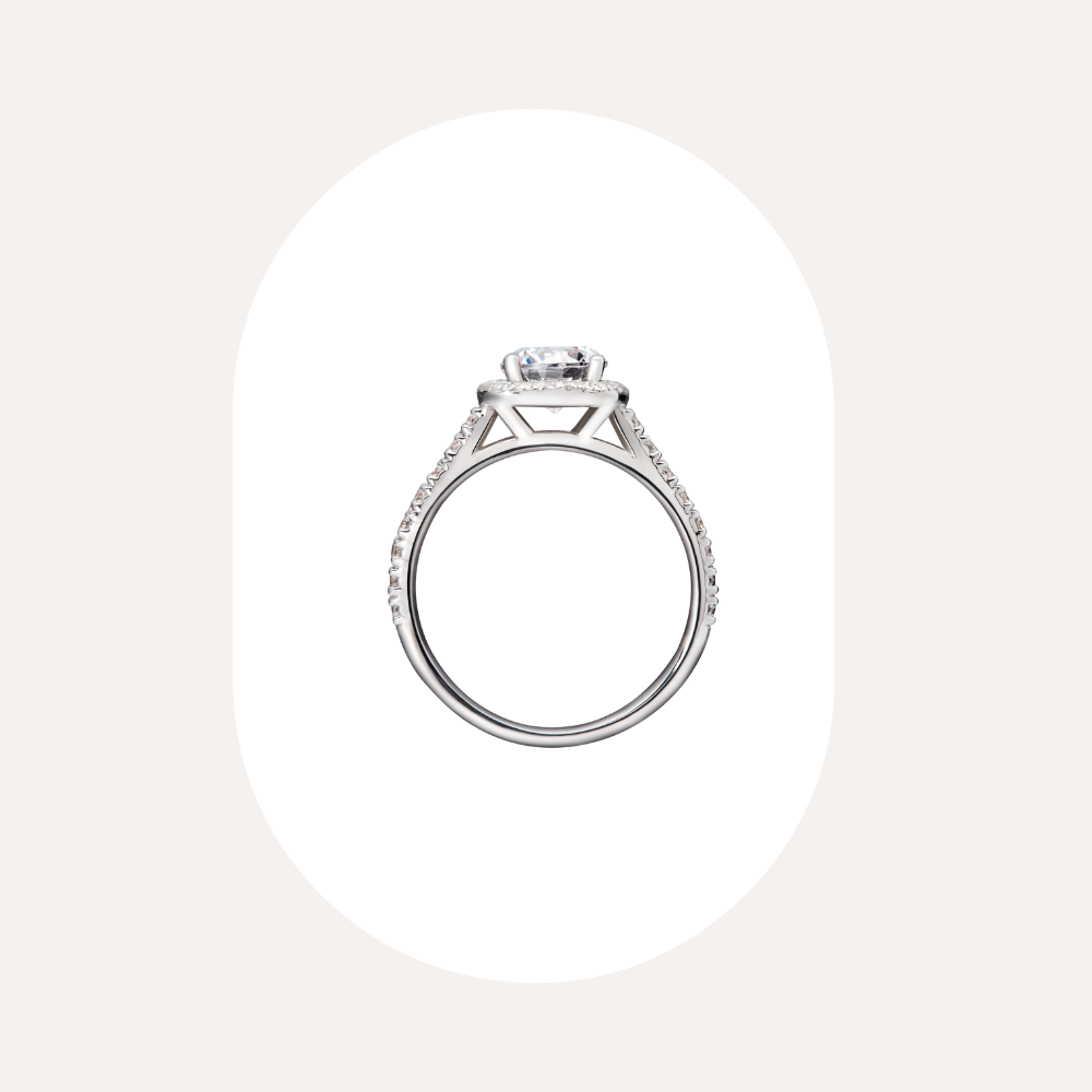 1カラット | N°3（クッションヘイローリング）| ラボグロウンダイヤモンド 婚約指輪