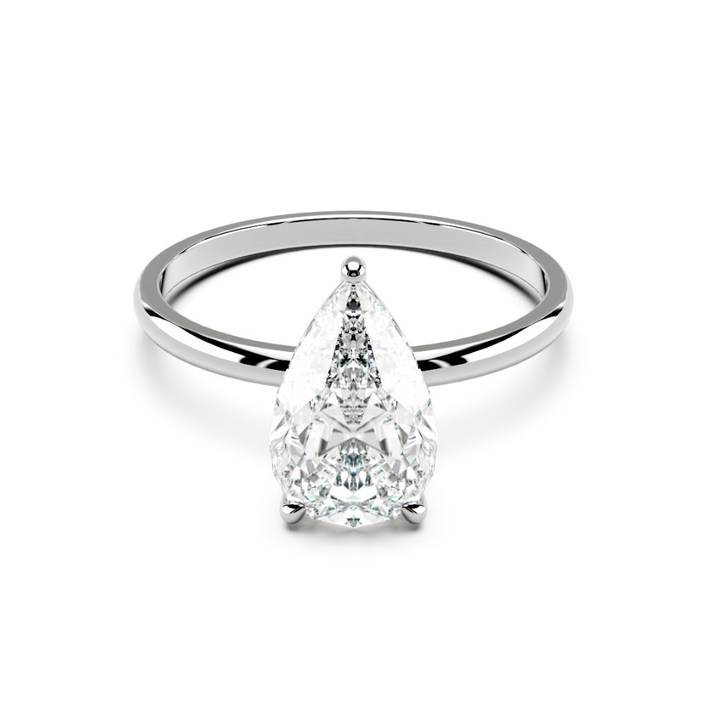 The Milli Pear Solitaire Ring Pt950 | Lab Grown Diamond Engagement Ring