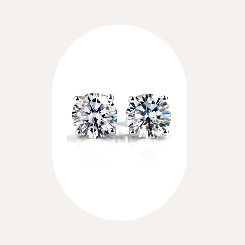 1 carat | Solitaire Earrings | Lab Grown Diamond Earrings