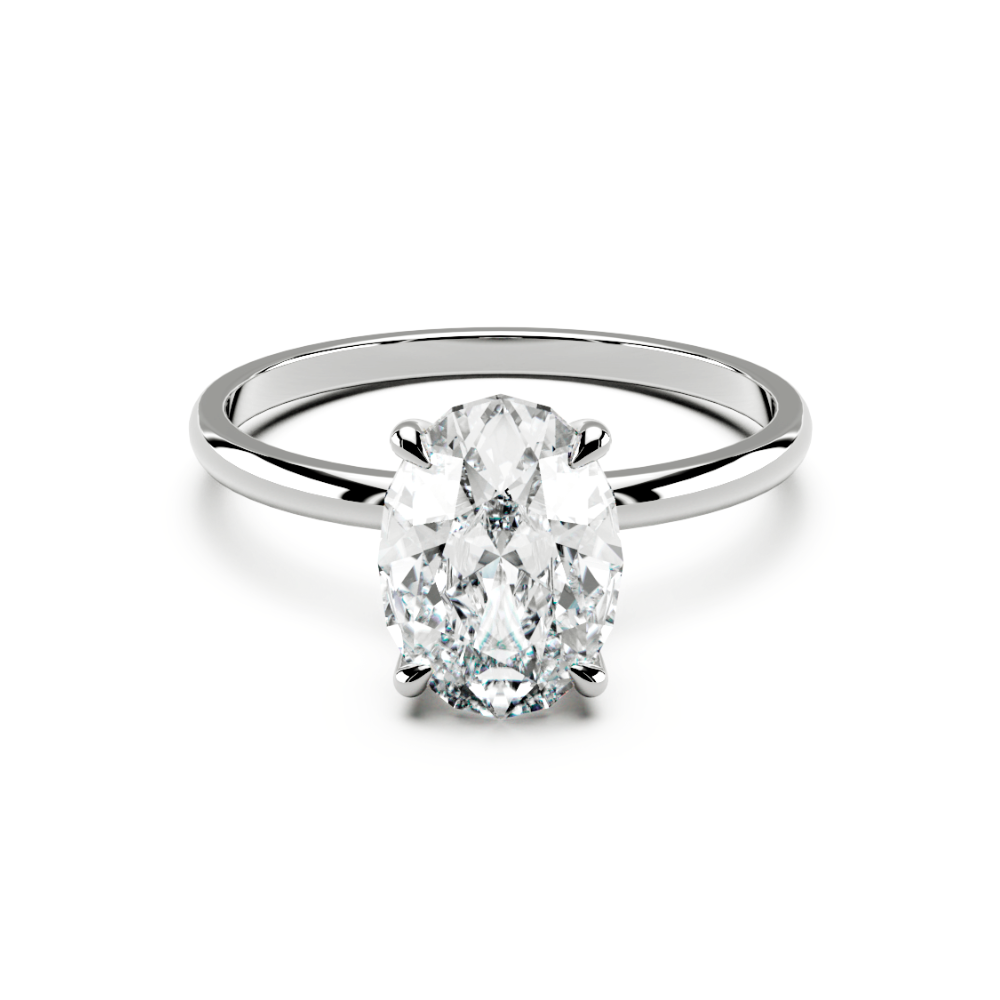 The Milli Oval Solitaire Ring Pt950 | Lab Grown Diamond Engagement Ring