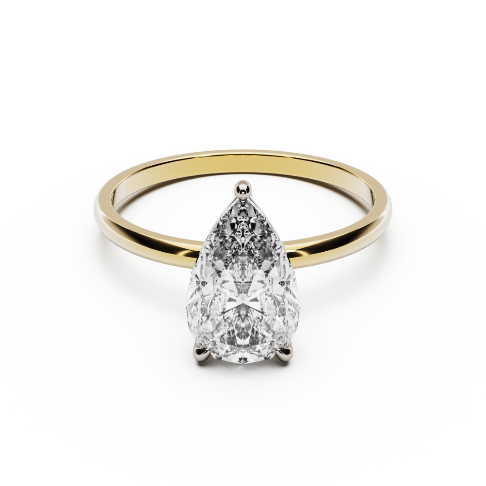 The Milli Pear Solitaire Ring 18K | Lab Grown Diamond Engagement Ring