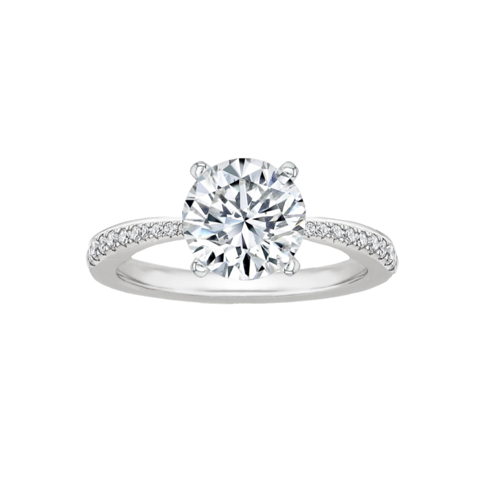 Signature Collection N°2 (Tapered Pave Solitaire Ring) | Lab Grown Diamond Engagement Ring